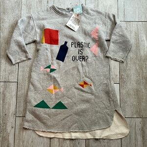 Bobo Choses Gray Dress with Colorful Shapes